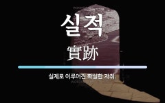 실적 뜻: 실제로 이루어진 확실한 자취.