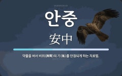 안중 뜻: 약물을 써서 비위(脾胃)의 기(氣)를 안정되게 하는 치료법.