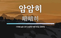 암암히 뜻: 기억에 남은 것이 눈앞에 아른거리는 듯하게.