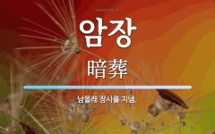 암장 뜻: 남몰래 장사를 지냄.