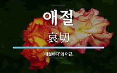 애절 뜻: ‘애절하다’의 어근.