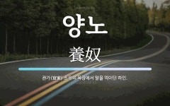 양노 뜻: 관가(官家) 소유의 목장에서 말을 먹이던 하인.