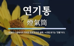 연기통 뜻: 양철이나 슬레이트 따위로 둥글게 만든 굴뚝. ⇒규범 표기는 ‘연통’이다.