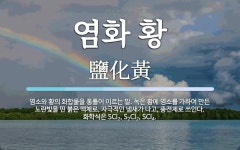 녹은 황에 염소를 가하여 만든 노란빛을 띤 붉은 염화 황 뜻: 염소와 황의 화합물을 통틀어 이르는 말. 녹은 황에 염소를 가하여 만든 노란빛을 띤... 