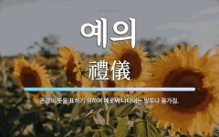 예의 뜻: 존경의 뜻을 표하기 위하여 예로써 나타내는 말투나 몸가짐.