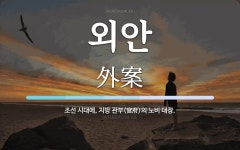 외안 뜻: 조선 시대에, 지방 관부(官府)의 노비 대장.