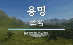 용명 뜻: 용감하고 사납다는 명성.