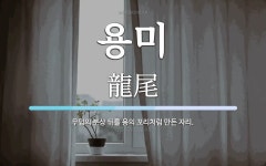 용미 뜻: 무덤의 분상 뒤를 용의 꼬리처럼 만든 자리.