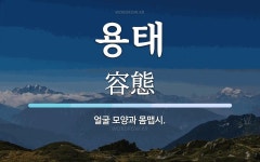 용태 뜻: 얼굴 모양과 몸맵시.