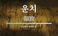 운치 뜻: 고상하고 우아한 멋.