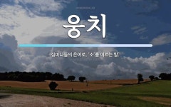 웅치 뜻: 심마니들의 은어로, ‘소’를 이르는 말.