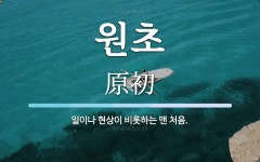 원초 뜻: 일이나 현상이 비롯하는 맨 처음.