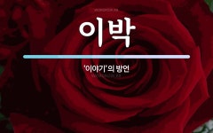 이박 뜻: ‘이야기’의 방언