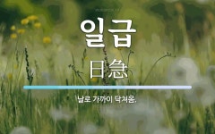 일급 뜻: 날로 가까이 닥쳐옴.