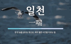 일천 뜻: 한 번 숨을 쉰다는 뜻으로, 매우 짧은 시간을 이르는 말.