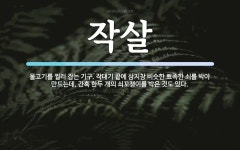 작살 뜻: 물고기를 찔러 잡는 기구. 작대기 끝에 삼지창 비슷한 뾰족한 쇠를 박아 만드는데, 간혹 한