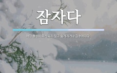 잠자다 뜻: 어떤 현상이 의식되지 않고 숨겨지거나 감추어지다.
