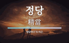 정당 뜻: ‘정당하다’의 어근.