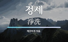정세 뜻: 깨끗하게 씻음.