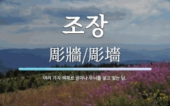 조장 뜻: 여러 가지 색채로 글자나 무늬를 넣고 쌓는 담.