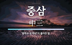 중삼 뜻: ‘중학교 삼 학년’이 줄어든 말.