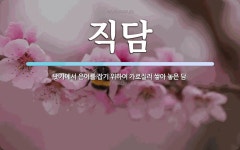 직담 뜻: 냇가에서 은어를 잡기 위하여 가로질러 쌓아 놓은 담