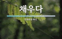 채우다 뜻: 만족하게 하다.