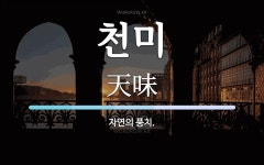 천미 뜻: 자연의 풍치.