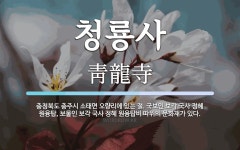 청룡사 뜻: 충청북도 충주시 소태면 오량리에 있는 절. 국보인 보각 국사 정혜 원융탑, 보물인 보각 국