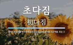 초다짐 뜻: 정식으로 식사를 하기 전에 요기나 입가심으로 음식을 조금 먹음. 또는 그 음식.