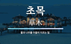 초목 뜻: 풀과 나무를 아울러 이르는 말.