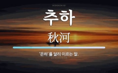 추하 뜻: ‘은하’를 달리 이르는 말.