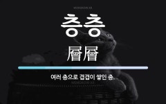 층층 뜻: 여러 층으로 겹겹이 쌓인 층.