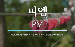 피엠 뜻: 생산성 향상을 기준으로 예방 보전의 시기, 방법을 선택하는 방법.