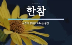 한참 뜻: 시간이 상당히 지나는 동안.