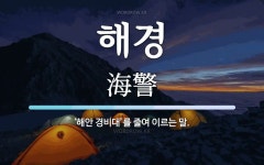 해경 뜻: ‘해안 경비대’를 줄여 이르는 말.
