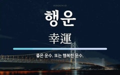 행운 뜻: 좋은 운수. 또는 행복한 운수.