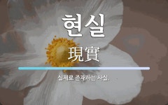 현실 뜻: 실제로 존재하는 사실.