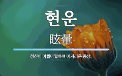 현운 뜻: 정신이 아찔아찔하여 어지러운 증상.