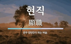 현직 뜻: 문무 양반만이 하는 벼슬.