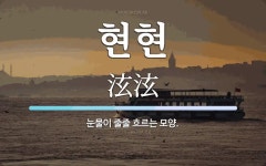 (주)현현 노바지점 | 현현 뜻: 눈물이 줄줄 흐르는 모양.