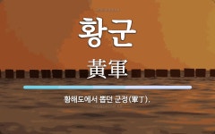 황군 뜻: 황해도에서 뽑던 군정(軍丁).