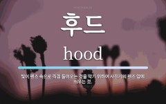 후드 뜻: 빛이 렌즈 속으로 직접 들어오는 것을 막기 위하여 사진기의 렌즈 앞에 씌우는 것.