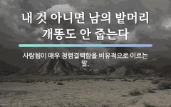 속담: 내 것 아니면 남의 밭머리 개똥도 안 줍는다