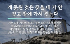 속담: 개 못된 것은 짖을 데 가 안 짖고 장에 가서 짖는다