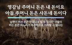 속담: 영감님 주머니 돈은 내 돈이요 아들 주머니 돈은 사돈네 돈이다