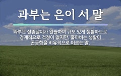 속담: 과부는 은이 서 말