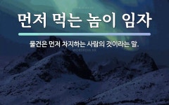 속담: 먼저 먹는 놈이 임자