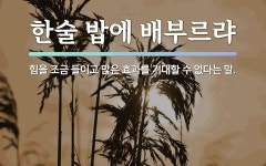 속담: 한술 밥에 배부르랴