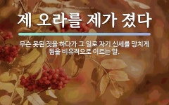 속담: 제 오라를 제가 졌다
